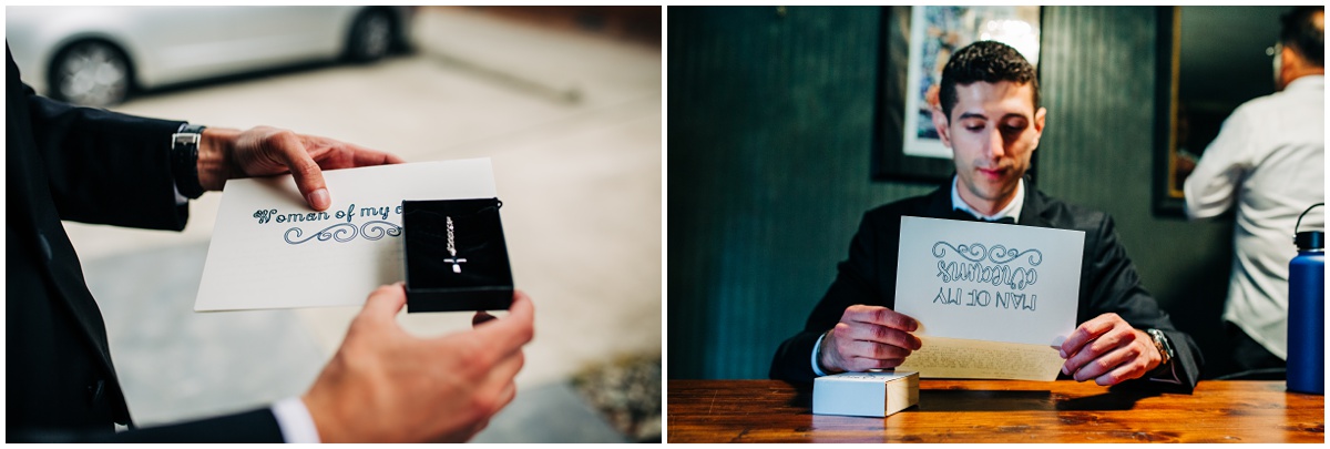 letters and wedding gifts before ceremony | Hidden Meadows Wedding Snohomish Washington