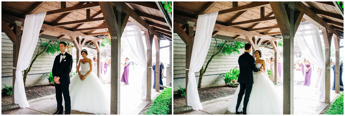 first look of bride and groom | Hidden Meadows Wedding Snohomish Washington