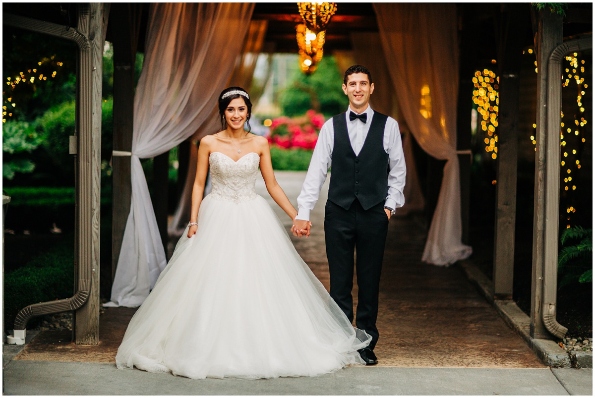 bride and groom portrait in the garden | Hidden Meadows Wedding Snohomish Washington