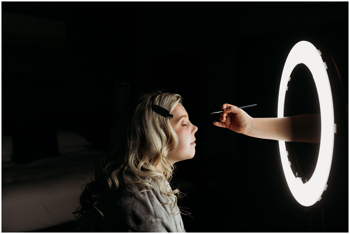 bride with light ring