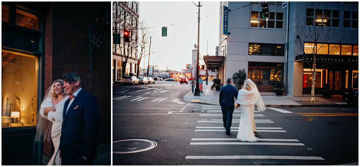 bride and groom walking