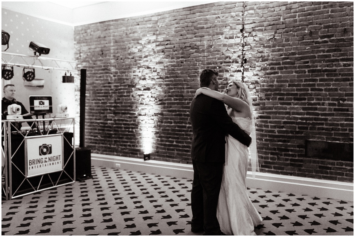 bride and groom first dance