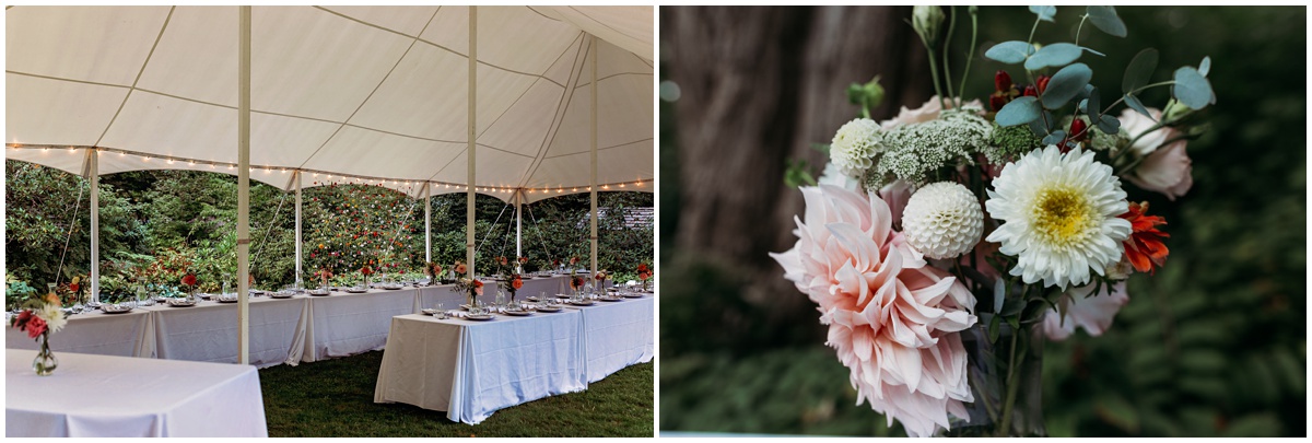 bridal bouquet and tables