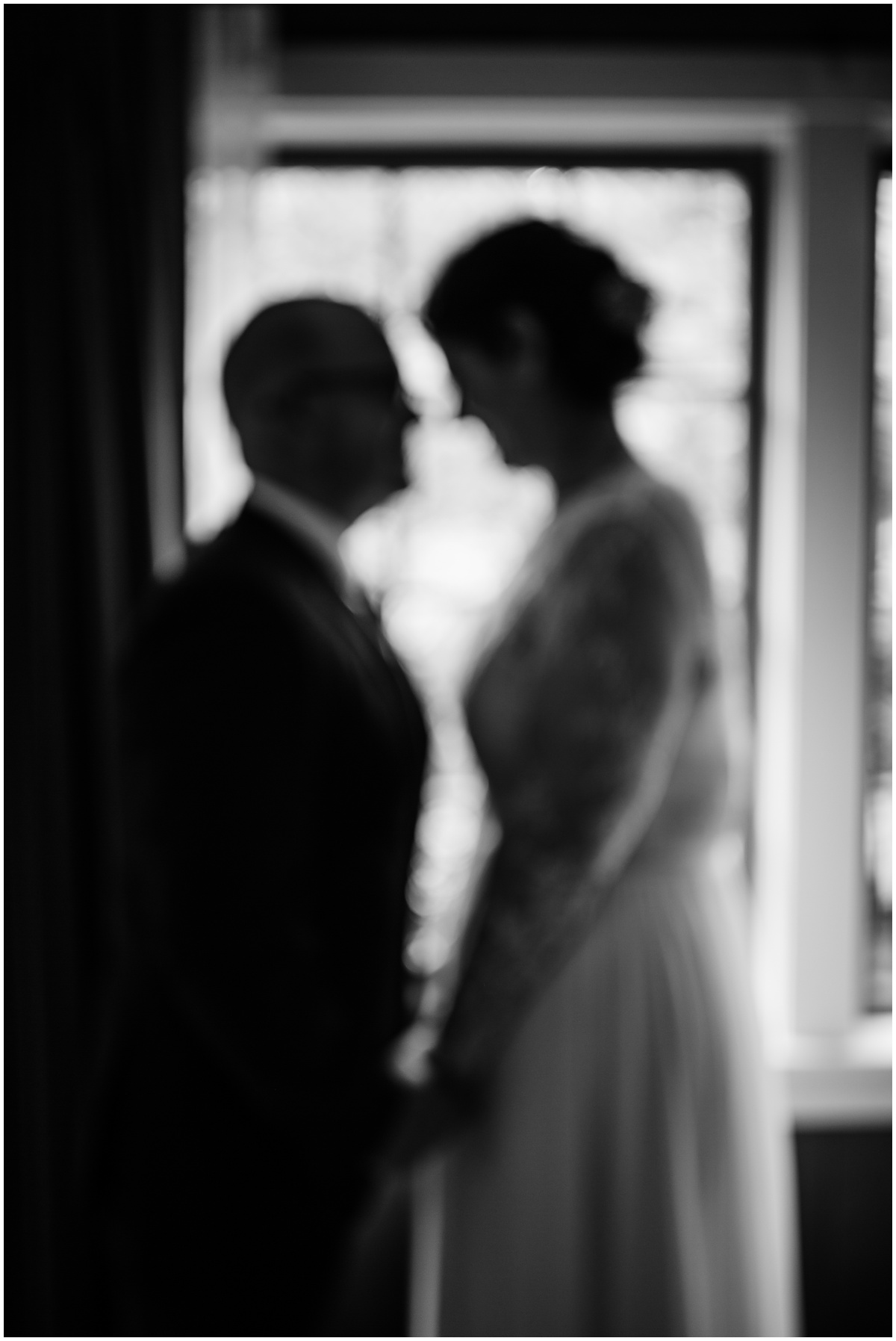 silhouette of bride and groom