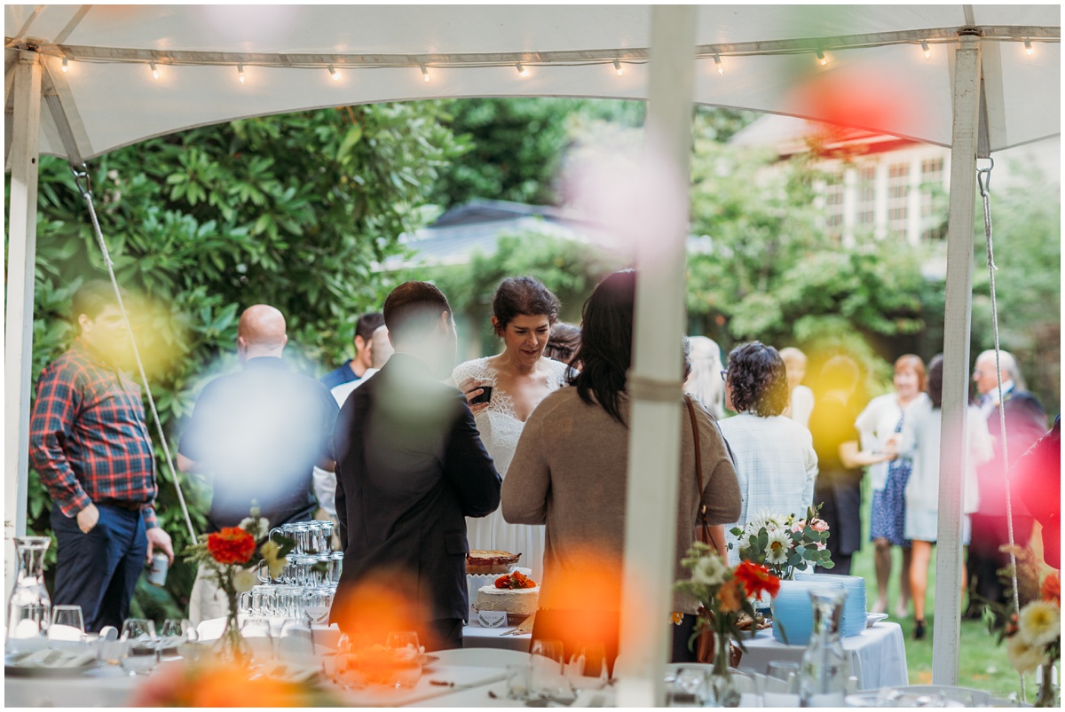 bride talking to guests