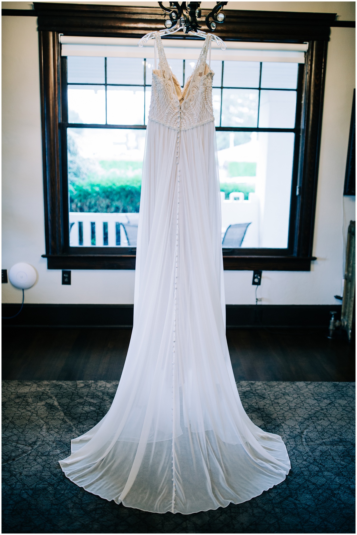 hanging wedding dress