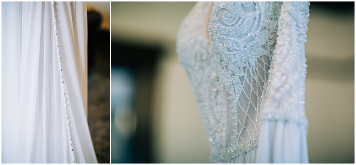detail of wedding dress