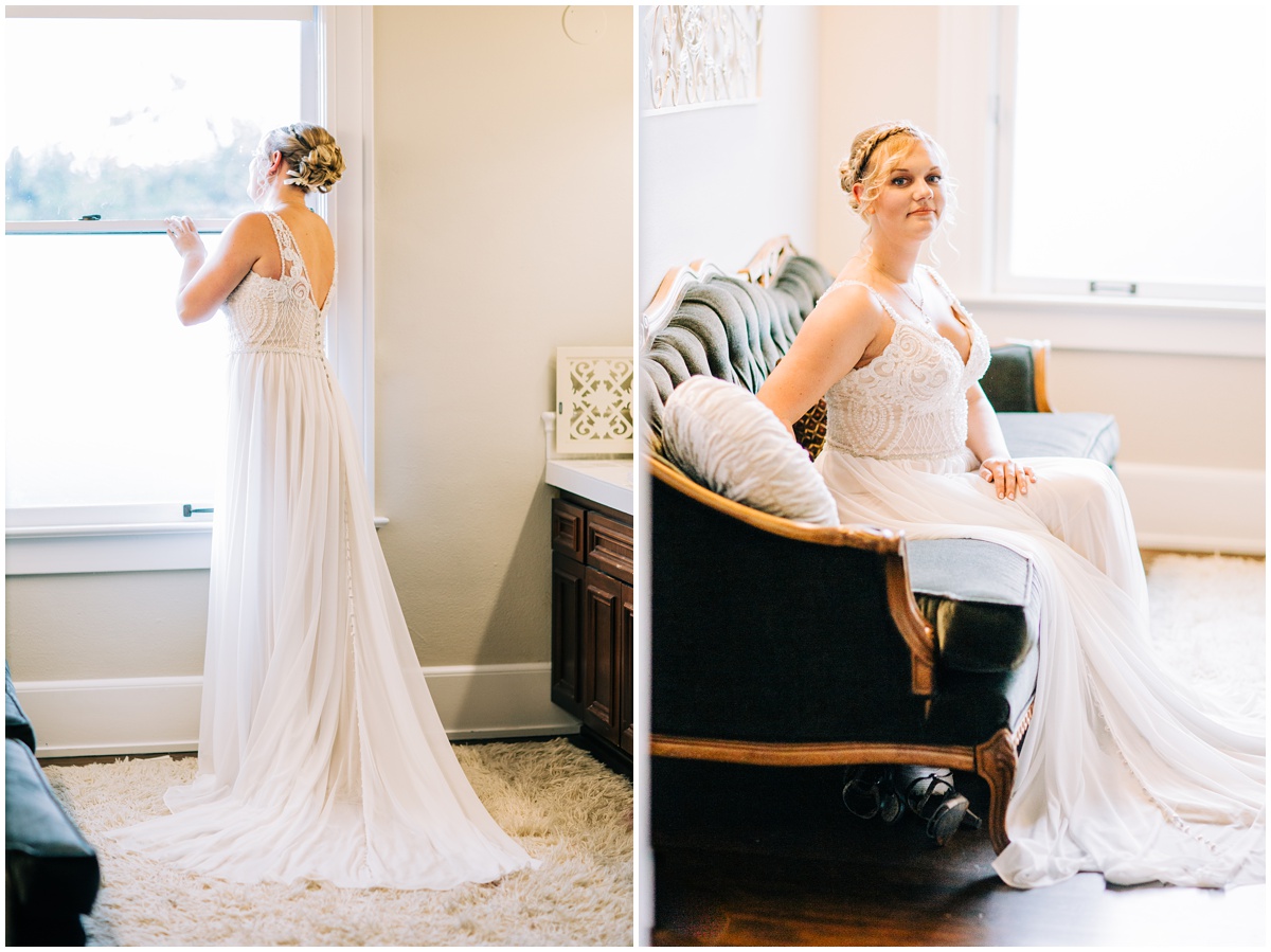bride in dressing room