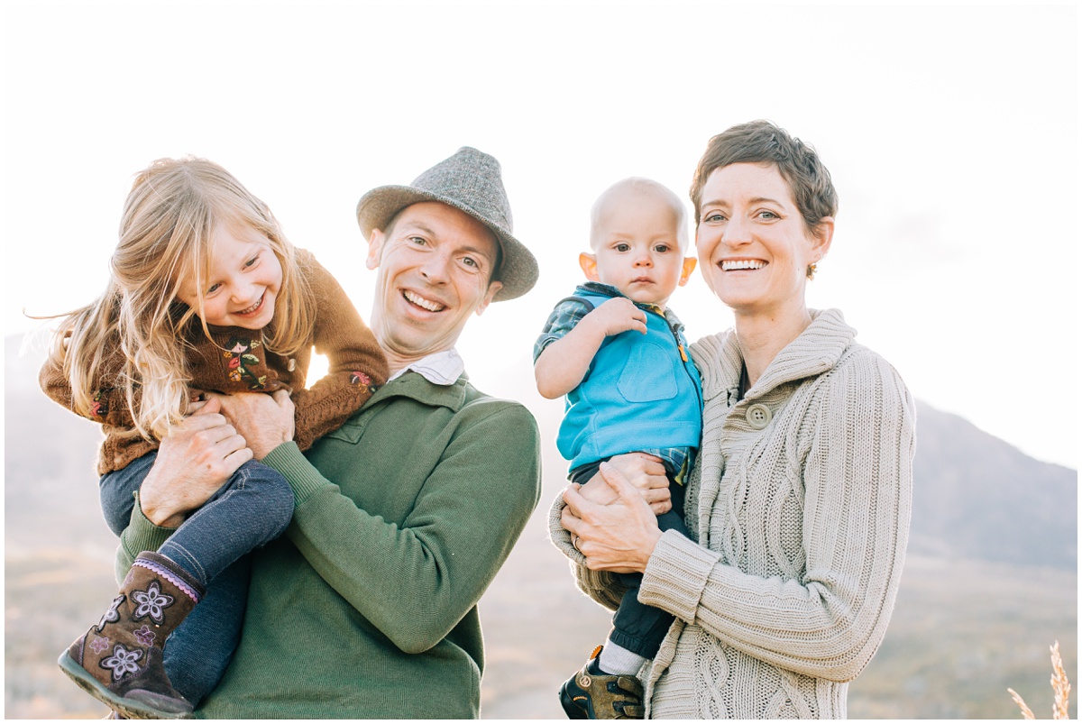 up angle of family portrait