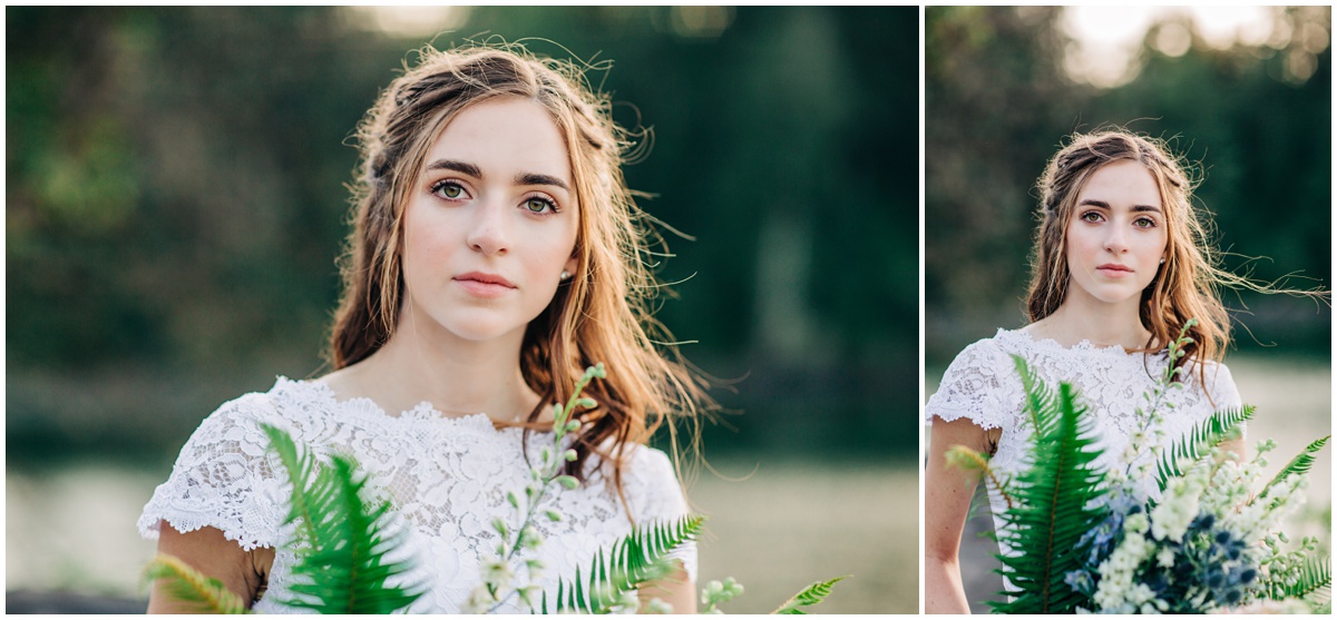 photo of bride with green eyes
