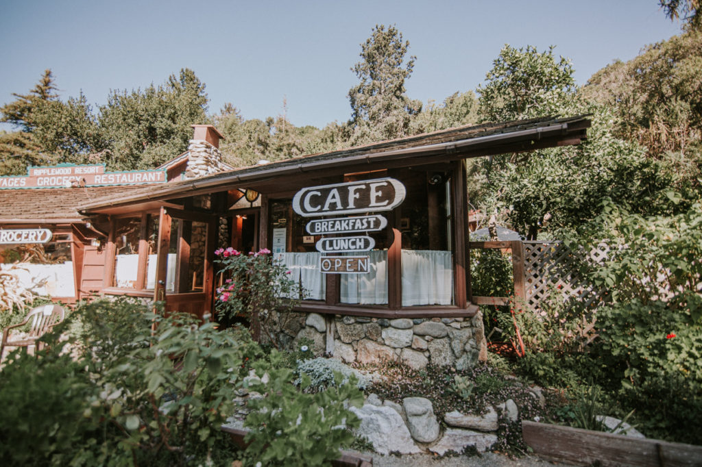 cafe in big sur with garden