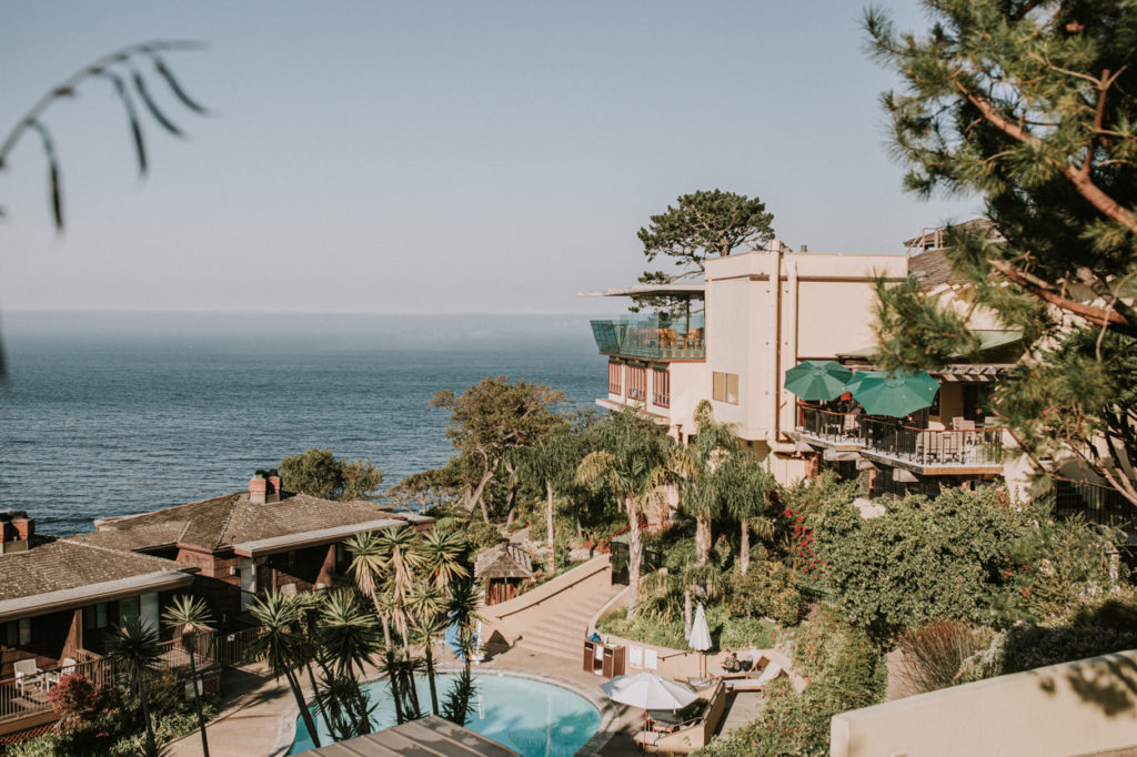 hotel pool overlooking Monterey coast
