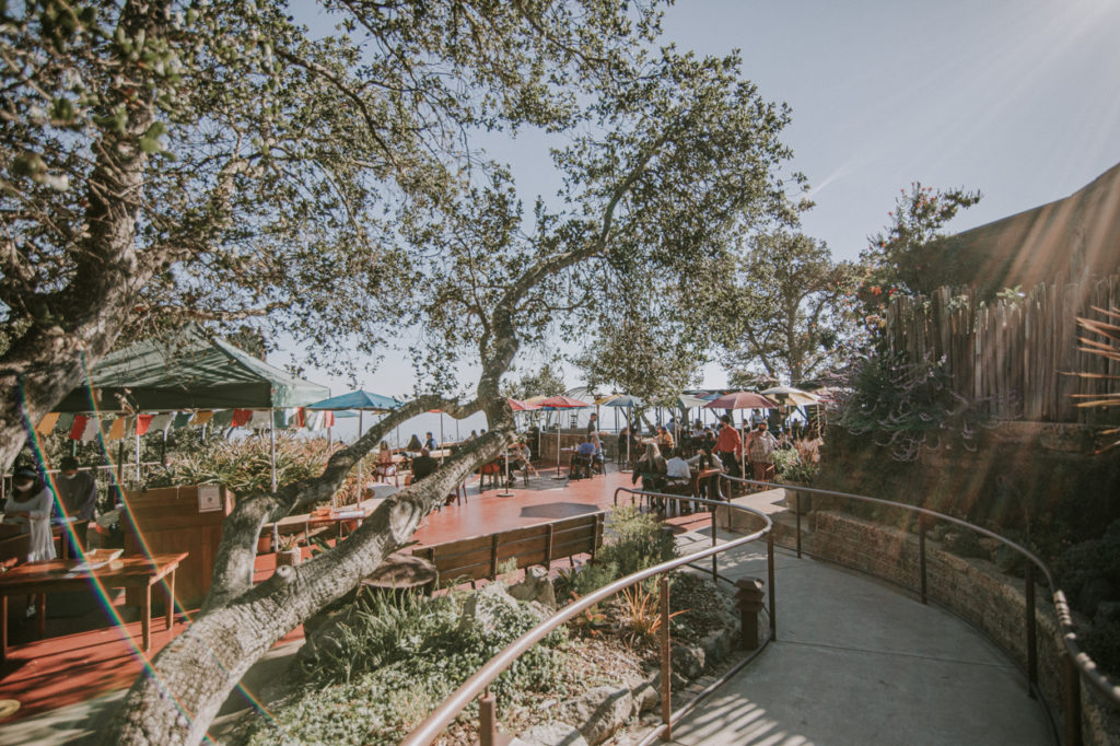outdoor restaurant overlooking big sur