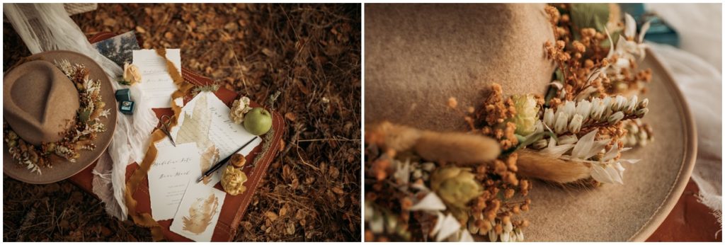 details of boho elopement