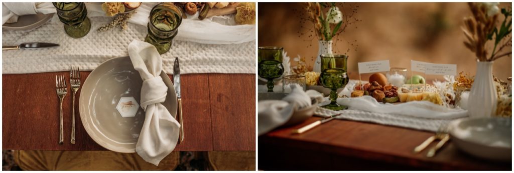 table settings for elopement wedding